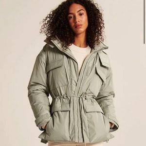 Abercrombie & Fitch Olive Green Utility Parka